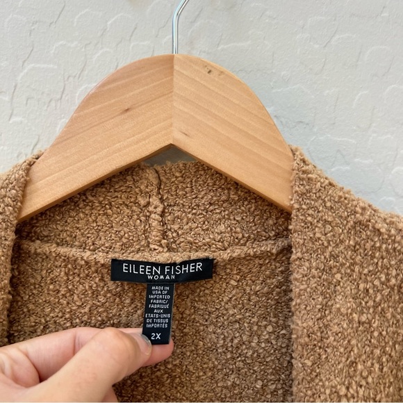 Eileen Fisher Honey Organic Cotton Boucle Long Cardigan - Picture 5 of 8